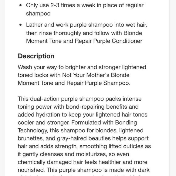 🌻 Not Your Mother's Blonde Moment Purple Shampoo and Conditioner Set New FullSz - Picture 6 of 13